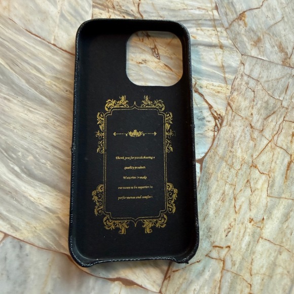 Coach Signature Canvas iPhone 14 Pro Max Case Black Gold Logo Emblem - Picture 4 of 9